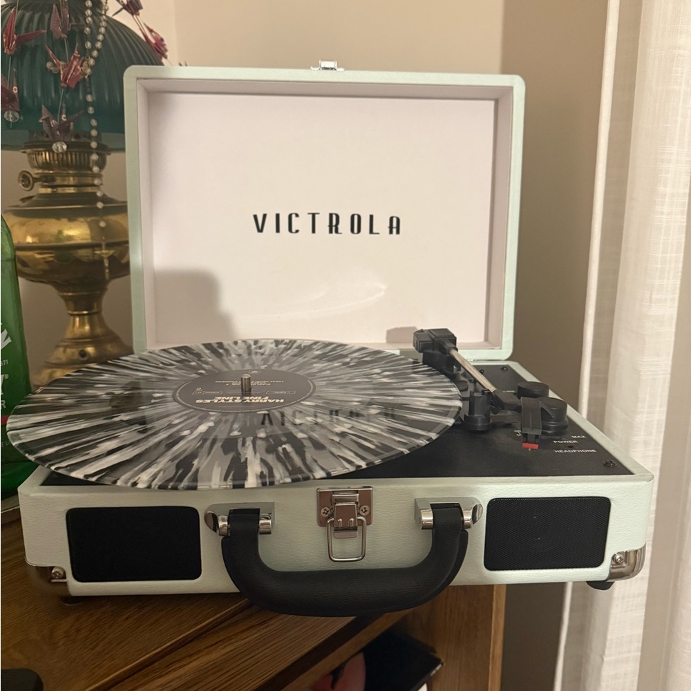 Mint Green Portable Record Player